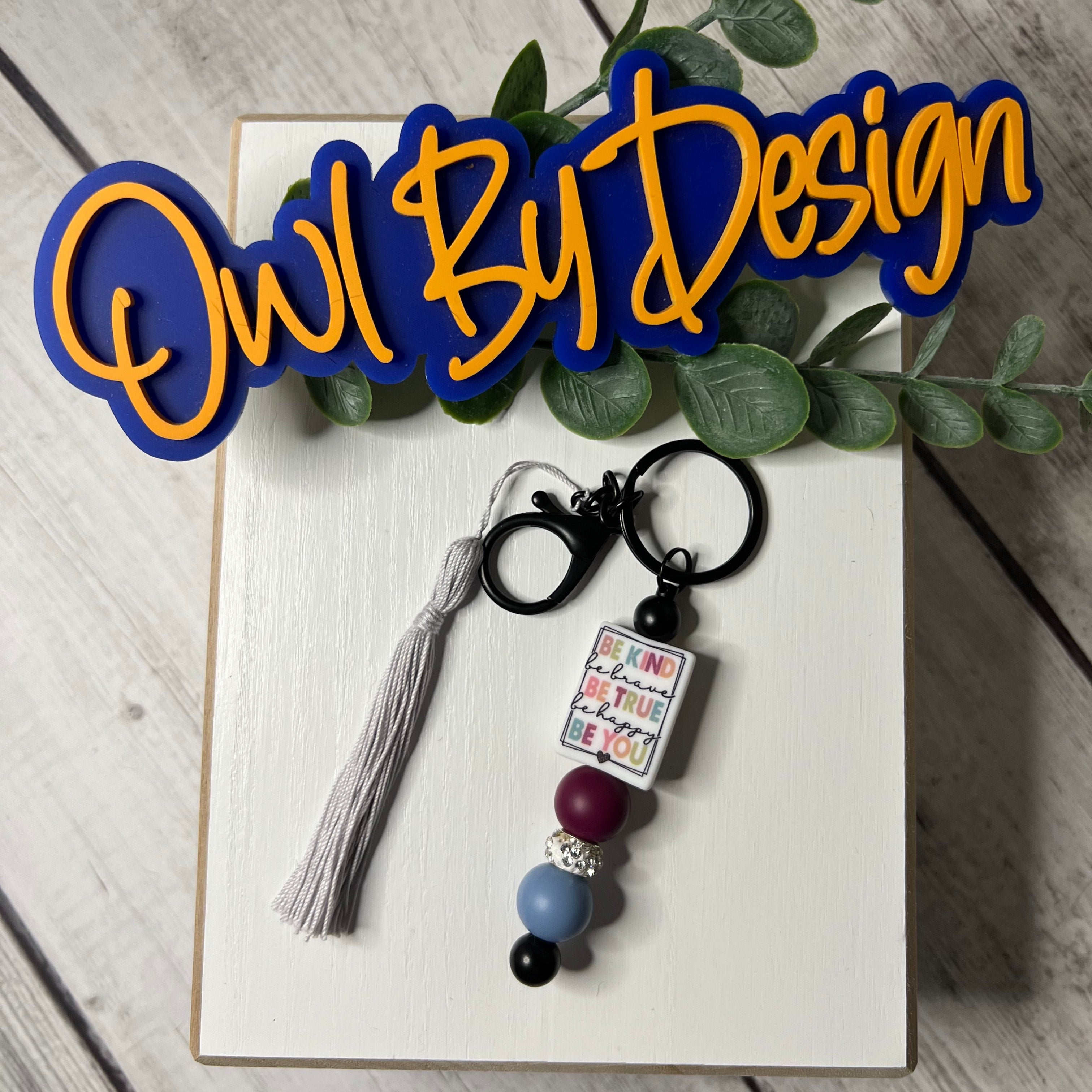 Beaded Keychain, Focal Keychain, Cute Keychain, Keychain, Gifts | Owl ...